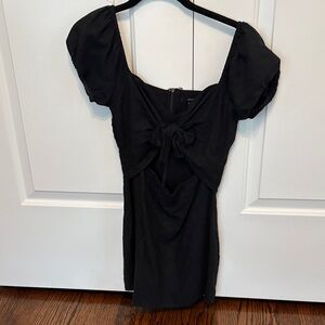Forever 21 Black Cut-Out Tie-Front Dress